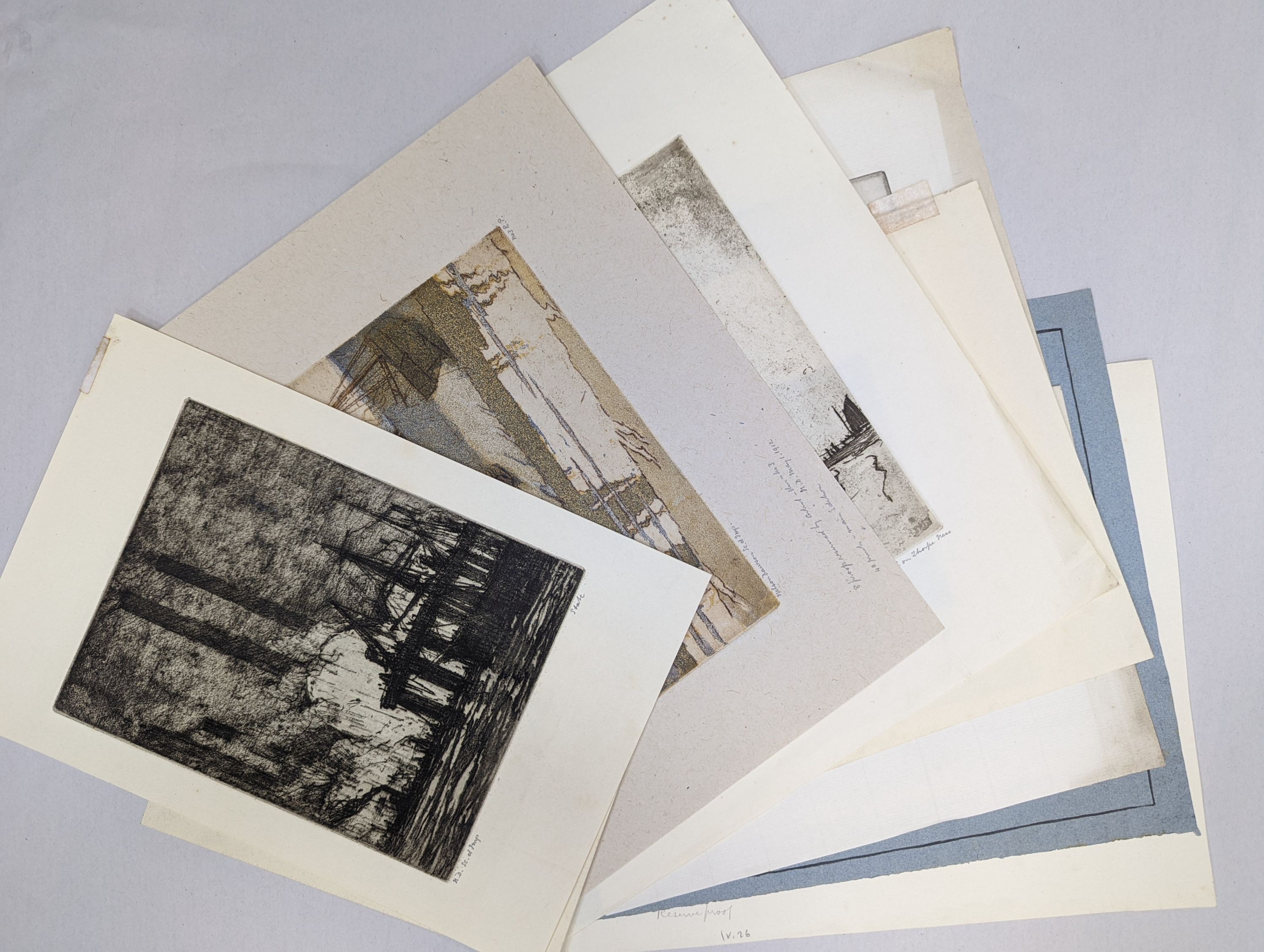 Nelson Dawson (1859-1941) a group of assorted etchings and drawings